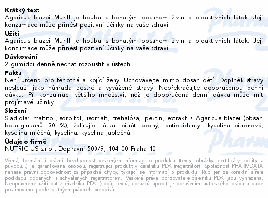 Agaricus 500mg gummies 60ks