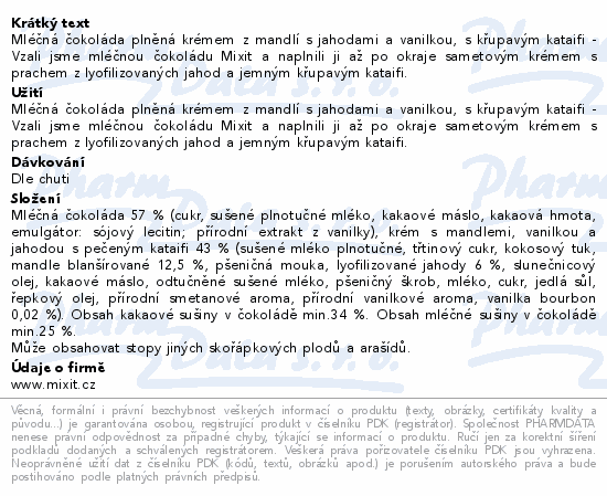 Mixit Dubai Crunchi čokoláda s jahodovou nápl.70g