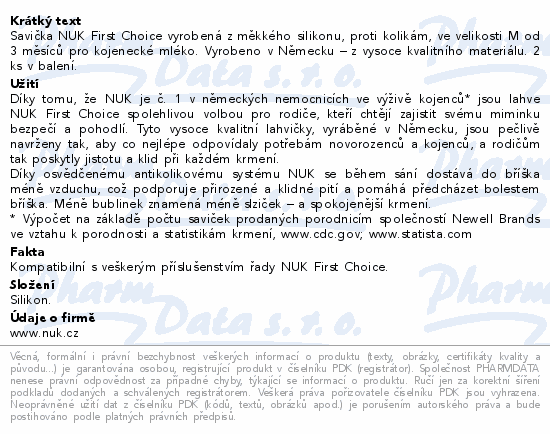 NUK First Choice savička vel.M 3+m 2ks