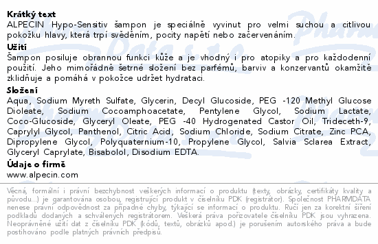 ALPECIN Hypo-Sensitiv šampon 250ml