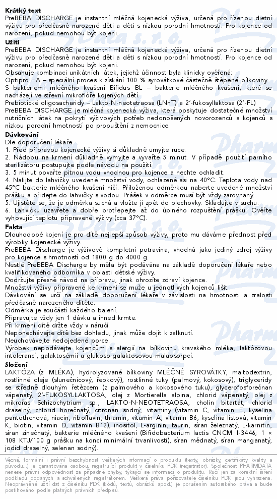 PreBEBA DISCHARGE 2HMO 400g