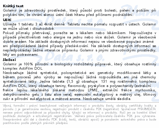 Aboca Golamir léčba bolesti v krku tbl.20