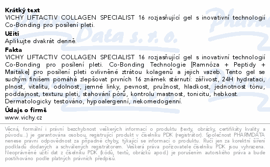 VICHY LIFTACTIV Collagen Specialist 16 gel 50ml