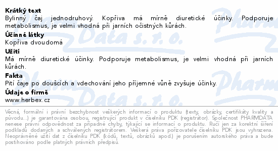 HERBEX Kopřiva dvoudomá čaj sypaný 50g