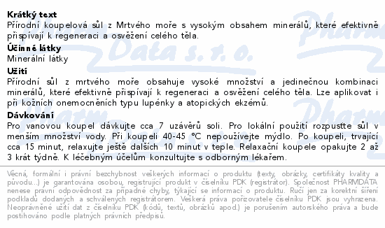 Rochova sůl - sůl z Mrtvého moře 300g