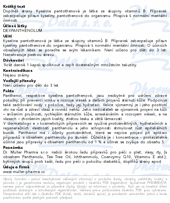 Panthenol cps.60x40mg Dr.Müller