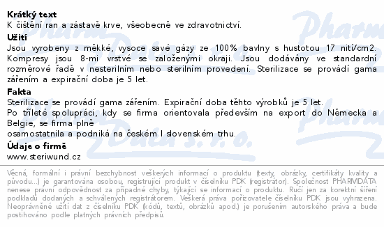 Gáza hydr.kompr.ster.10x10cm/2ks Steriwund