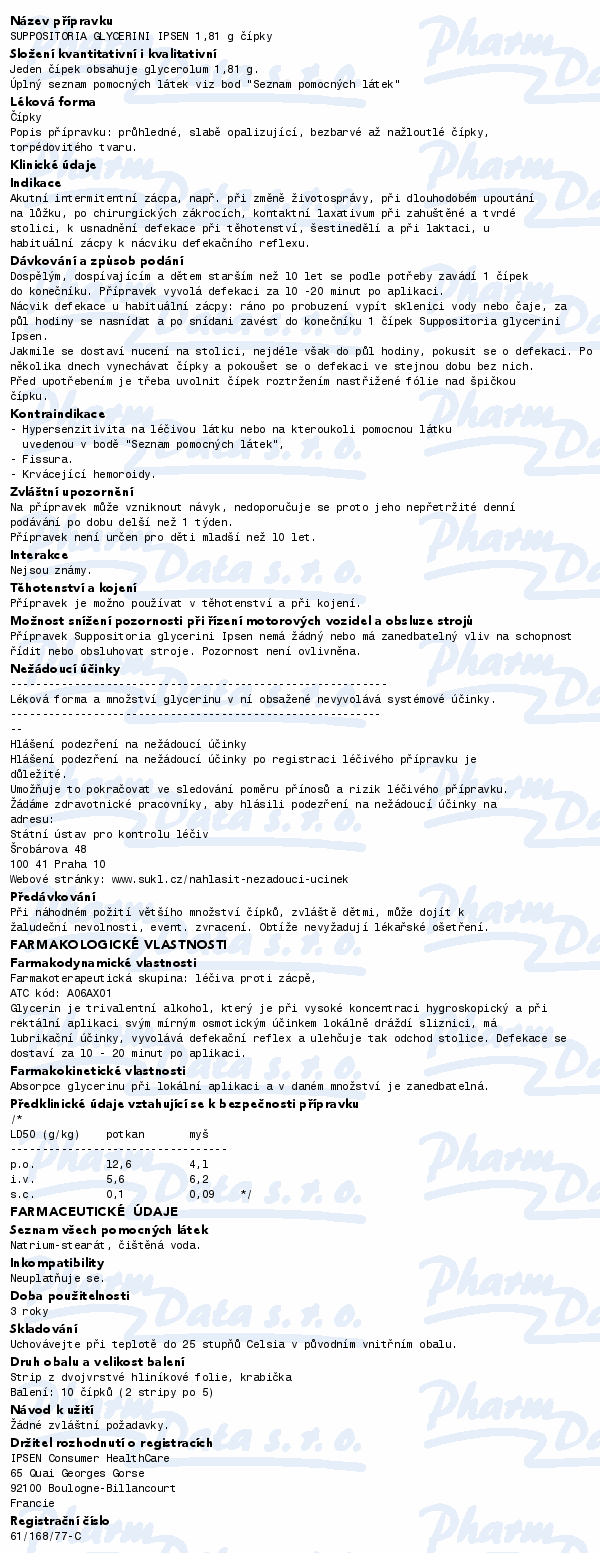 Suppositoria Glycerini Ipsen 1.81g sup.10