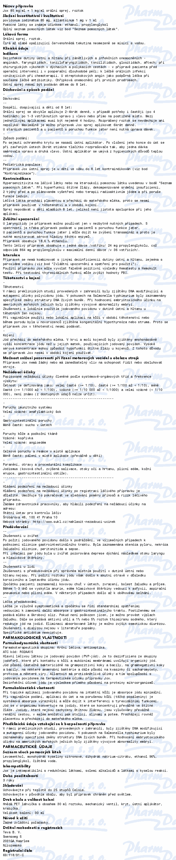 Jox 85mg/ml orm.spr.sol.1x30ml